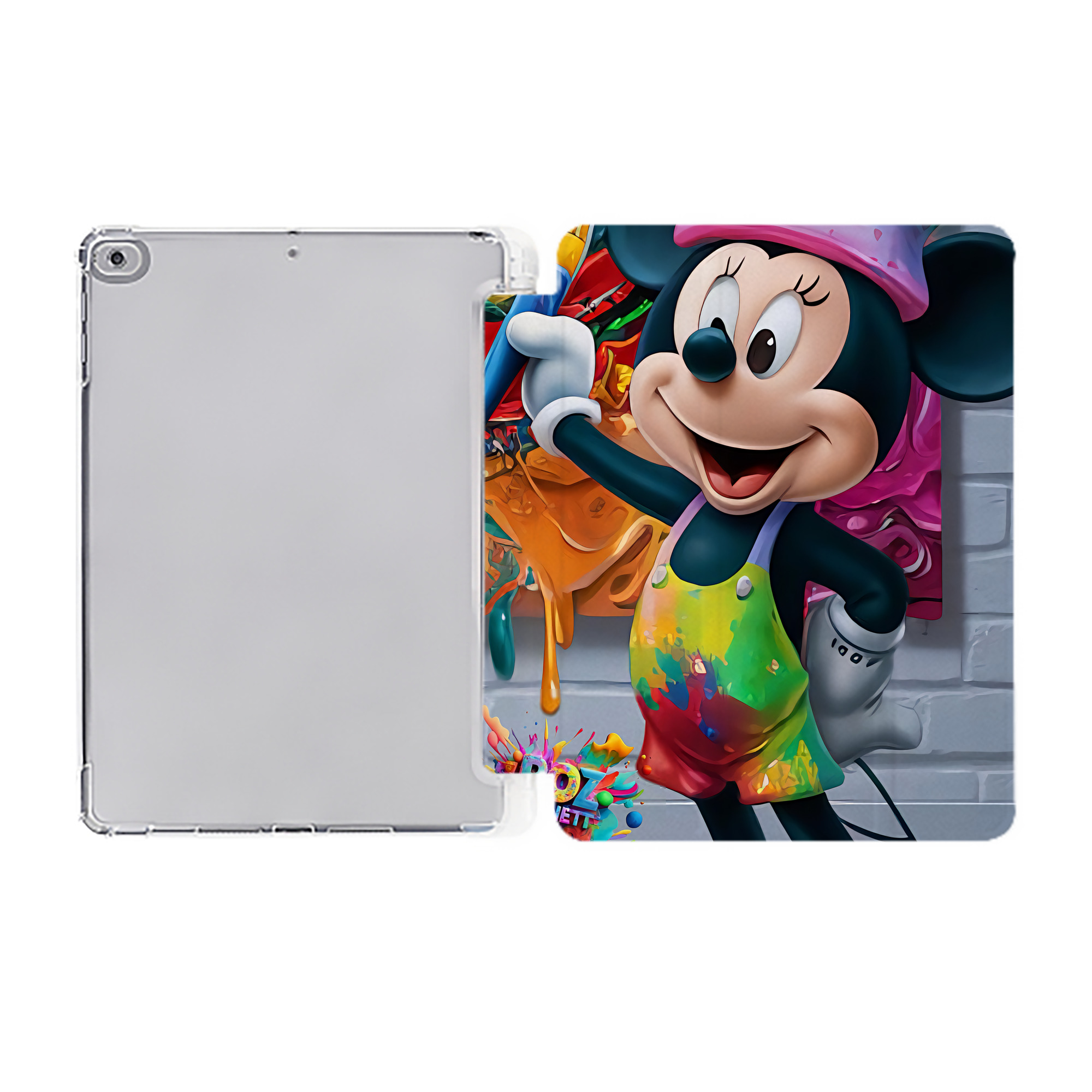 （画像用） ミッキーマウス Mickey Mouse IPad ケース ペン収納付き 三つ折りスタンド PUレザー×シリコン 対応機種9.5/10.5/10.9インチ